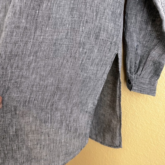 J. Jill Love Linen Long Sleeve Button Down Tunic - Picture 9 of 9